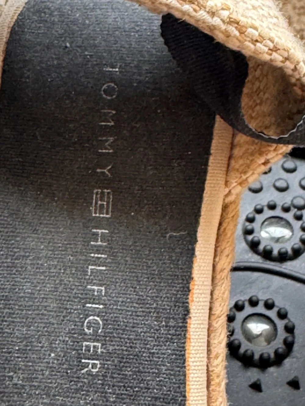 Tommy Hilfiger women's Black Espadrille Wedge Sandals with Ankle Wrap